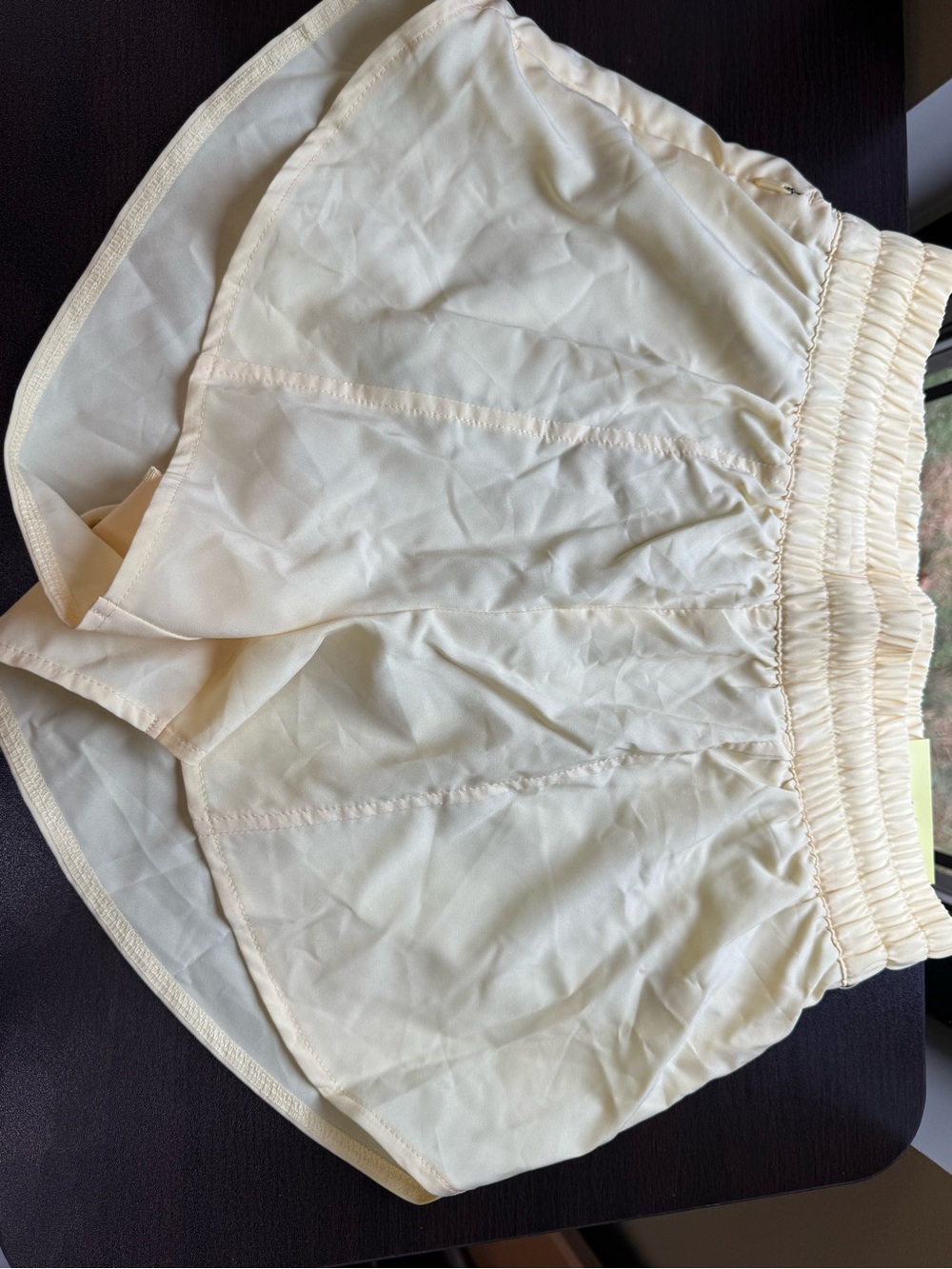 Yellow Elastic-Waist running Shorts
